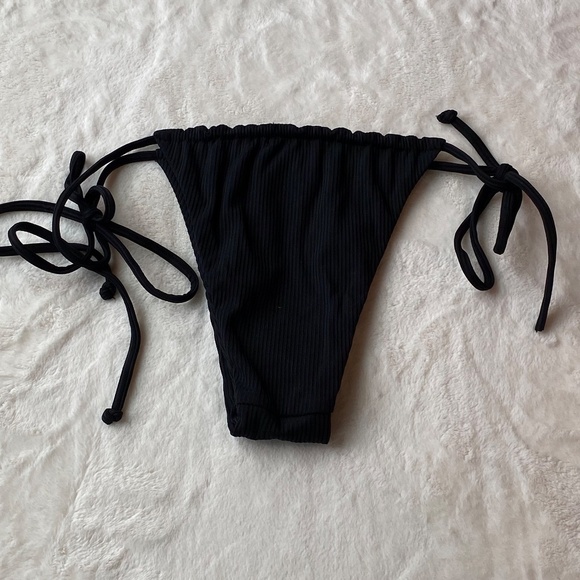 New! Aila Blue black cheeky string bikini bottoms 19538 - Picture 2 of 8